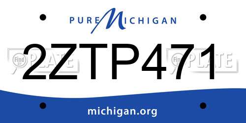 2ZTP471 Michigan License Plate