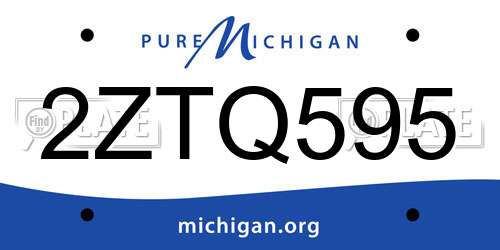 2ZTQ595 Michigan License Plate