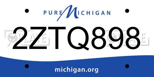 2ZTQ898 Michigan License Plate