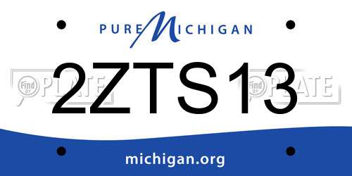 2ZTS13 Michigan License Plate