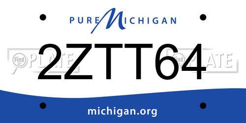 2ZTT64 Michigan License Plate