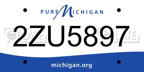 2ZU5897 Michigan License Plate
