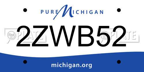 2ZWB52 Michigan License Plate