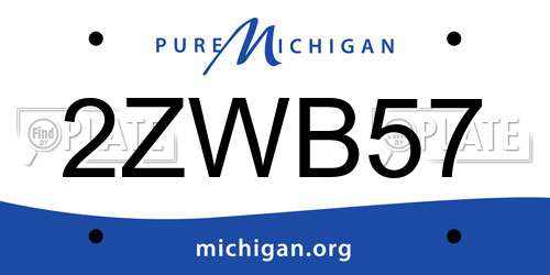 2ZWB57 Michigan License Plate