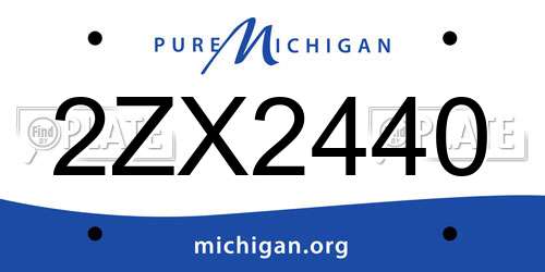 2ZX2440 Michigan License Plate