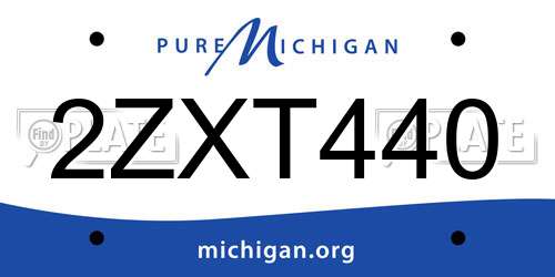 2ZXT440 Michigan License Plate