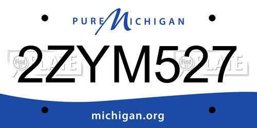 2ZYM527 Michigan License Plate