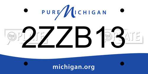 2ZZB13 Michigan License Plate