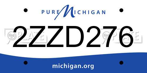 2ZZD276 Michigan License Plate