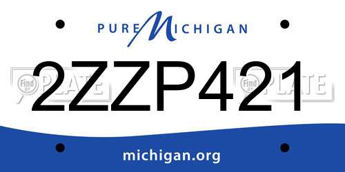 2ZZP421 Michigan License Plate