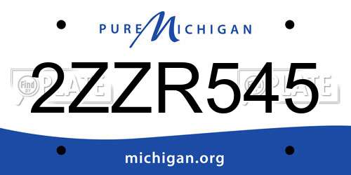 2ZZR545 Michigan License Plate