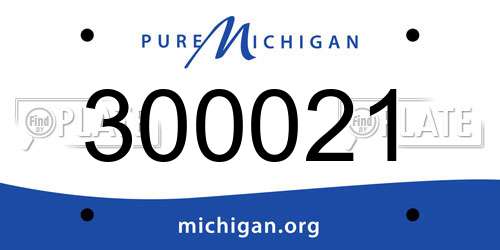 300021 Michigan License Plate