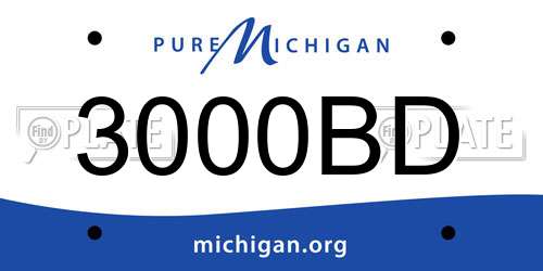 3000BD Michigan License Plate