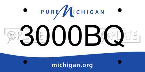 3000BQ Michigan License Plate