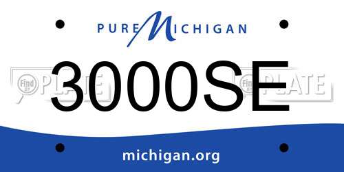 3000SE Michigan License Plate