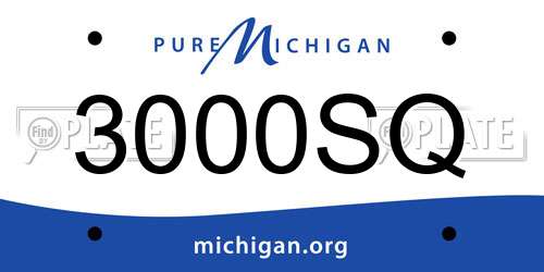 3000SQ Michigan License Plate