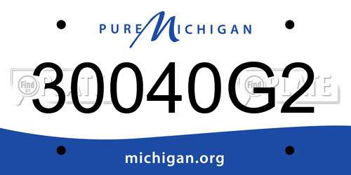 30040G2 Michigan License Plate