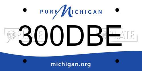 300DBE Michigan License Plate