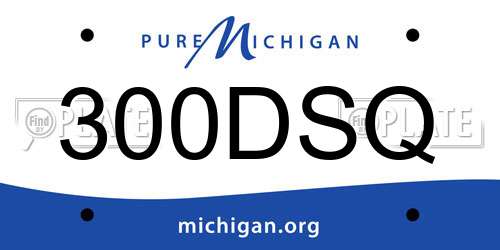 300DSQ Michigan License Plate