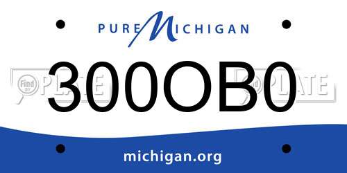 300OB0 Michigan License Plate