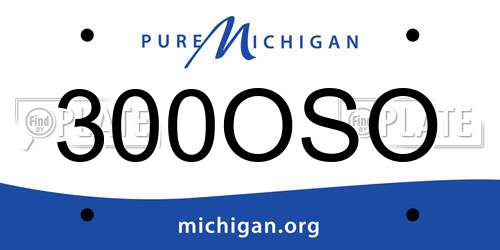 300OSO Michigan License Plate