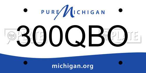 300QBO Michigan License Plate