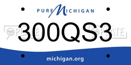 300QS3 Michigan License Plate
