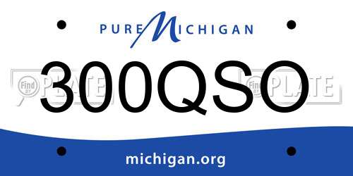 300QSO Michigan License Plate
