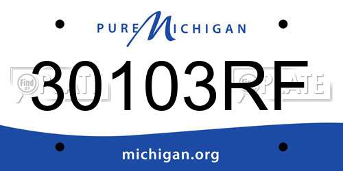 30103RF Michigan License Plate