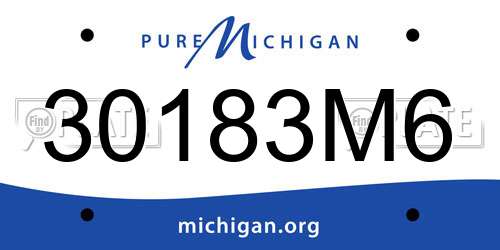 30183M6 Michigan License Plate