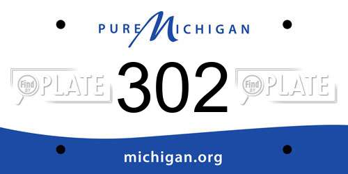 302 Michigan License Plate