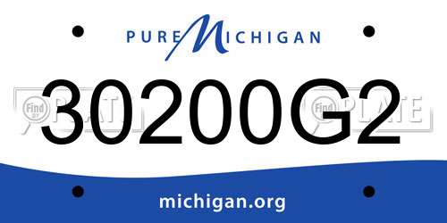 30200G2 Michigan License Plate