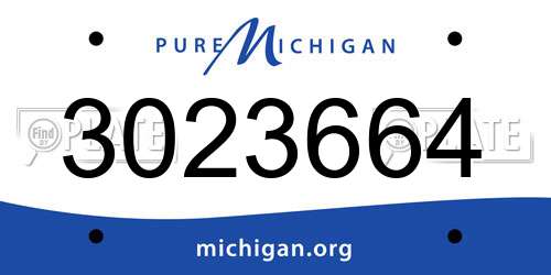 3023664 Michigan License Plate