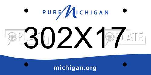 302X17 Michigan License Plate