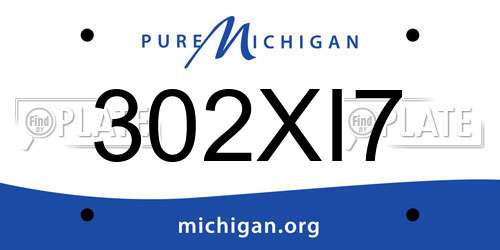 302XI7 Michigan License Plate
