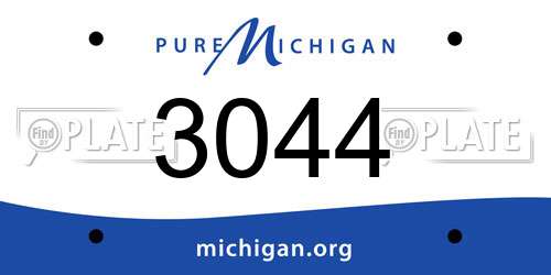 3044 Michigan License Plate
