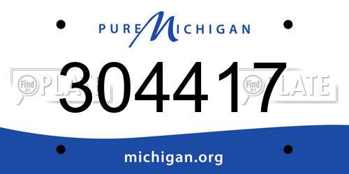 304417 Michigan License Plate