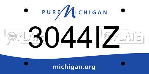 3044IZ Michigan License Plate
