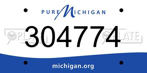 304774 Michigan License Plate