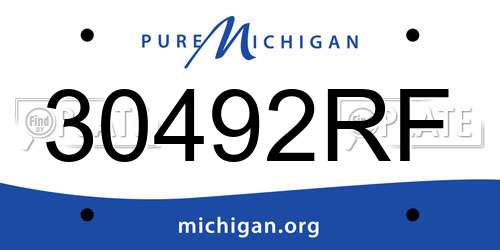 30492RF Michigan License Plate