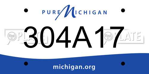 304A17 Michigan License Plate