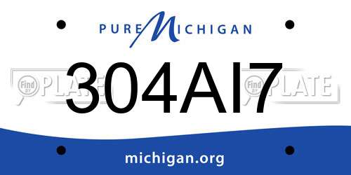 304AI7 Michigan License Plate