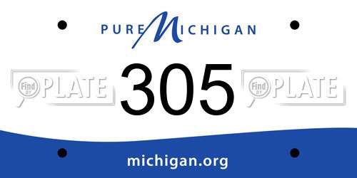 305 Michigan License Plate