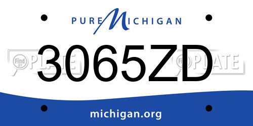 3065ZD Michigan License Plate