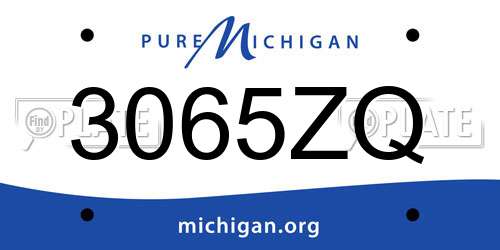 3065ZQ Michigan License Plate