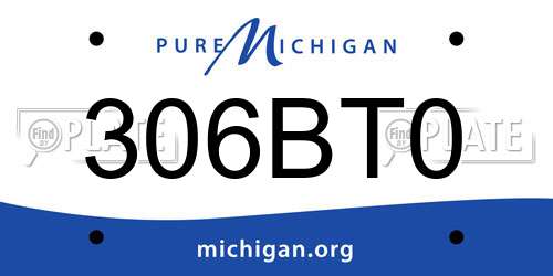 306BT0 Michigan License Plate