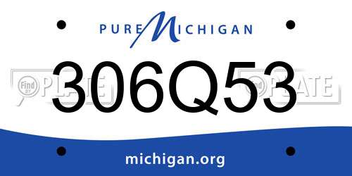 306Q53 Michigan License Plate