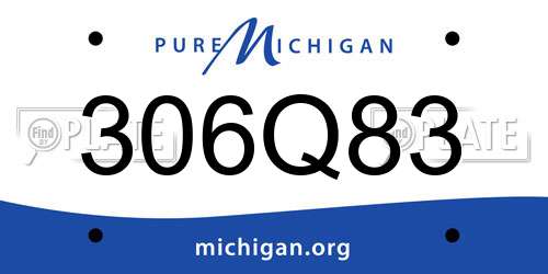 306Q83 Michigan License Plate