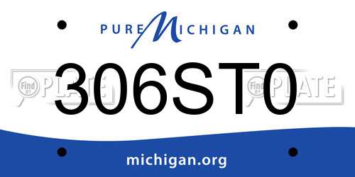 306ST0 Michigan License Plate