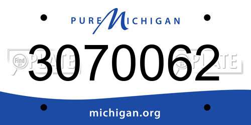 3070062 Michigan License Plate